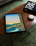 Vintage Schweiz Reise Poster – Bellevue Palace Bern Poster – FineArt Wandbild, moderne Kunst & Fine Art Print von Spawnd, handgefertigt & Made in Germany