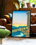Vintage Schweiz Reise Poster – Bellevue Palace Bern Poster – FineArt Wandbild, moderne Kunst & Fine Art Print von Spawnd, handgefertigt & Made in Germany