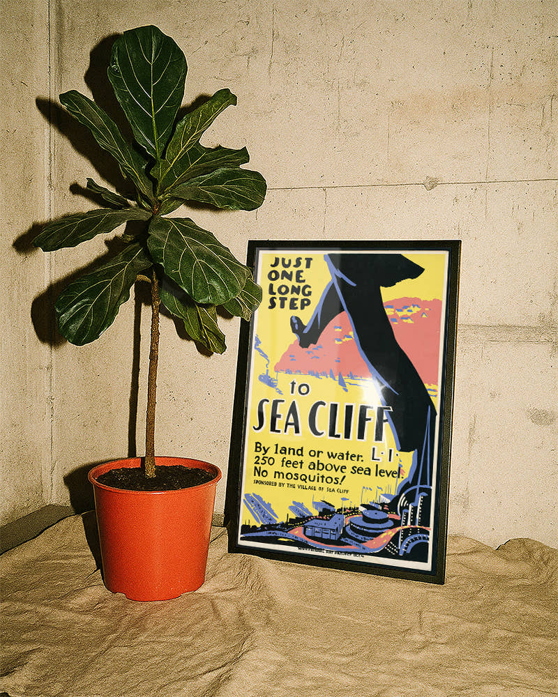 Titel: Vintage Sea Cliff Poster – Long Island New York Poster – FineArt Wandbild, moderne Kunst &amp; Fine Art Print von Spawnd, handgefertigt &amp; Made in Germany