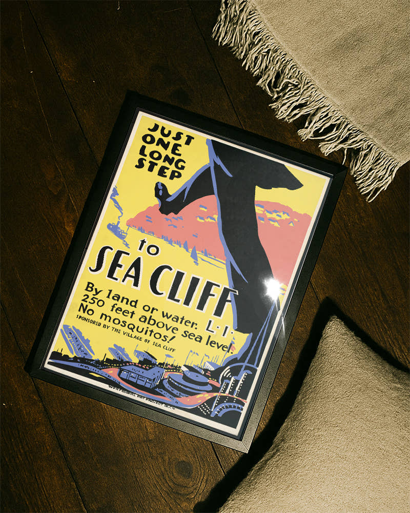 Titel: Vintage Sea Cliff Poster – Long Island New York Poster – FineArt Wandbild, moderne Kunst &amp; Fine Art Print von Spawnd, handgefertigt &amp; Made in Germany