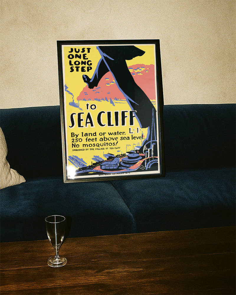 Titel: Vintage Sea Cliff Poster – Long Island New York Poster – FineArt Wandbild, moderne Kunst &amp; Fine Art Print von Spawnd, handgefertigt &amp; Made in Germany
