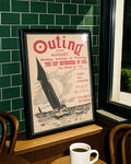 Vintage Segelboot Poster – Outing Magazin 1895 Poster – FineArt Wandbild, moderne Kunst & Fine Art Print von Spawnd, handgefertigt & Made in Germany