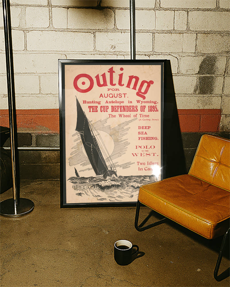Vintage Segelboot Poster – Outing Magazin 1895 Poster – FineArt Wandbild, moderne Kunst &amp; Fine Art Print von Spawnd, handgefertigt &amp; Made in Germany