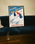 Titel: Vintage Ski Poster USA mit Snow Train – Boston and Maine Poster – FineArt Wandbild, moderne Kunst & Fine Art Print von Spawnd, handgefertigt & Made in Germany