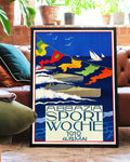 Vintage Sport & Segelboot Reiseplakat – Abbazia Sport Woche 1912 Poster – FineArt Wandbild, moderne Kunst & Fine Art Print von Spawnd, handgefertigt & Made in Germany