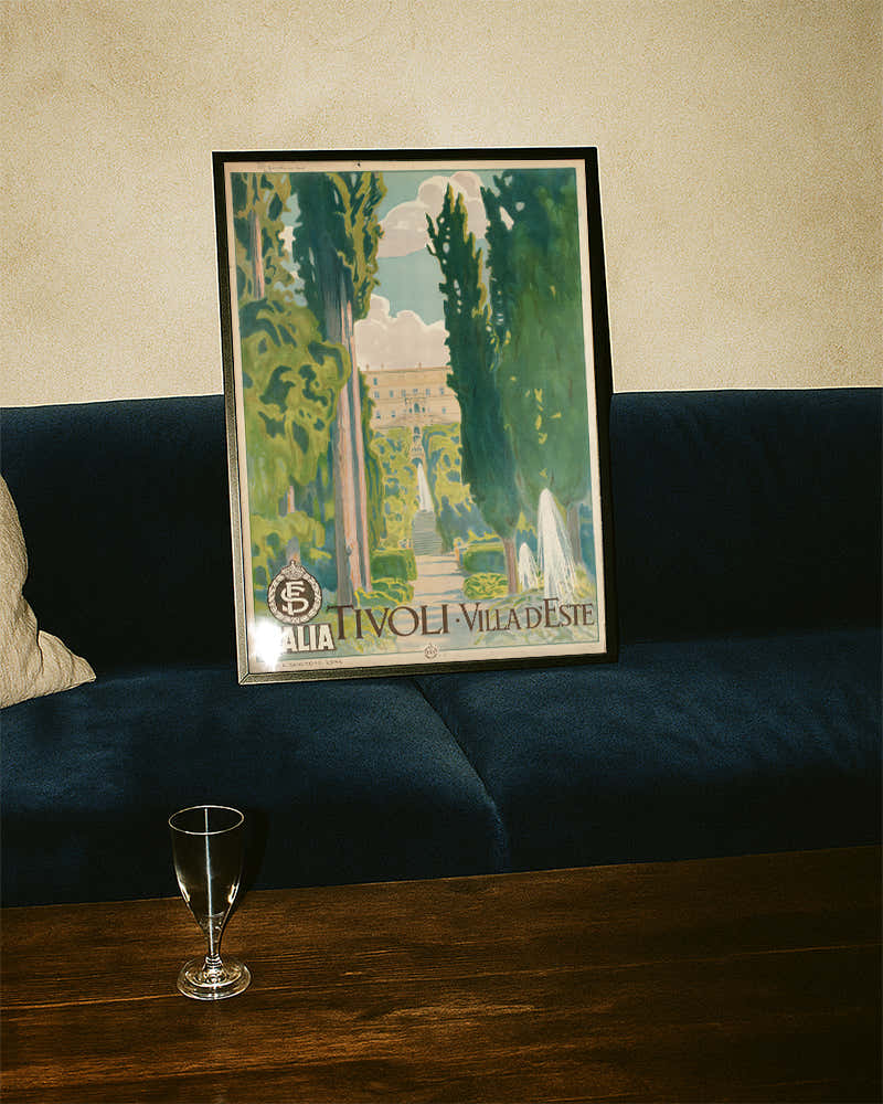 Vintage Tivoli Italien Poster – Villa d’Este Gartenanlage Poster – FineArt Wandbild, moderne Kunst & Fine Art Print von Spawnd, handgefertigt & Made in Germany