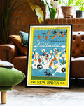 Vintage USA Reiseplakat Poster – Northward New Haven Poster – FineArt Wandbild, moderne Kunst & Fine Art Print von Spawnd, handgefertigt & Made in Germany