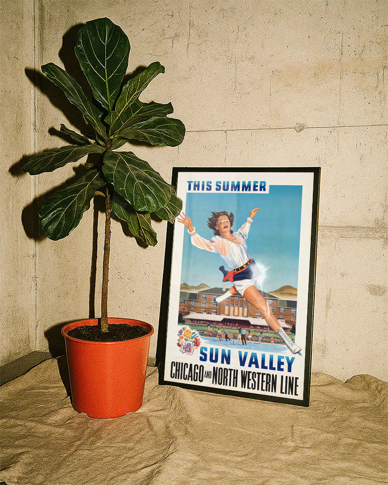 Vintage USA Ski Poster – Sun Valley Lodge Idaho Poster – FineArt Wandbild, moderne Kunst & Fine Art Print von Spawnd, handgefertigt & Made in Germany