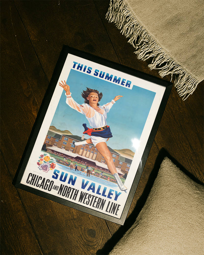Vintage USA Ski Poster – Sun Valley Lodge Idaho Poster – FineArt Wandbild, moderne Kunst &amp; Fine Art Print von Spawnd, handgefertigt &amp; Made in Germany