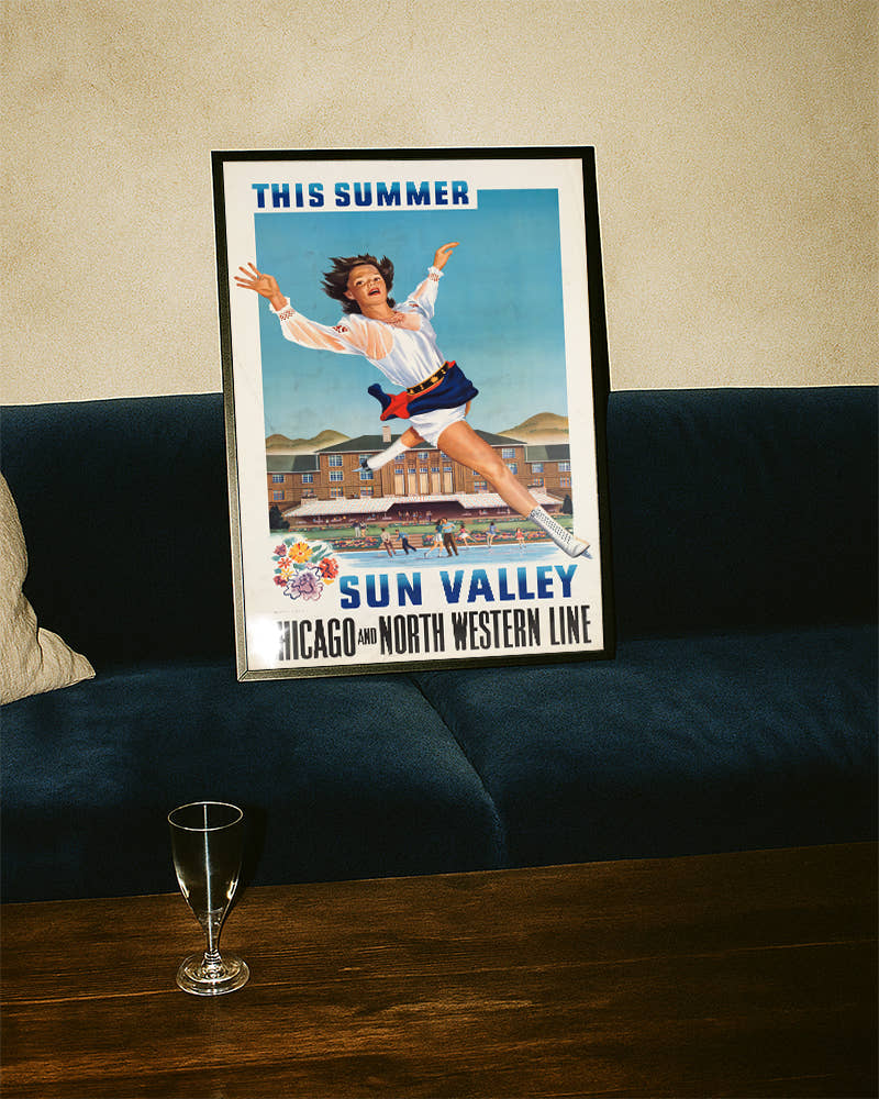 Vintage USA Ski Poster – Sun Valley Lodge Idaho Poster – FineArt Wandbild, moderne Kunst &amp; Fine Art Print von Spawnd, handgefertigt &amp; Made in Germany