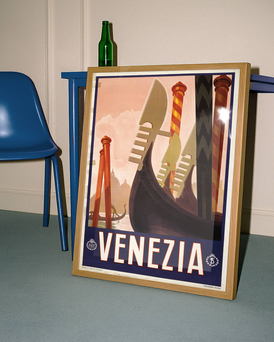 Vintage Venedig Poster – Italien Kanal Gondel Wandbild Poster – FineArt Wandbild, moderne Kunst &amp; Fine Art Print von Spawnd, handgefertigt &amp; Made in Germany
