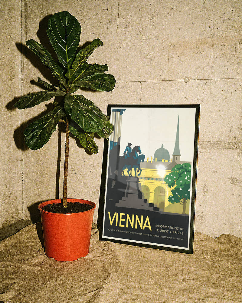 Titel: Vintage Wien Poster – Vienna Österreich Stadt Wandbild Poster – FineArt Wandbild, moderne Kunst &amp; Fine Art Print von Spawnd, handgefertigt &amp; Made in Germany