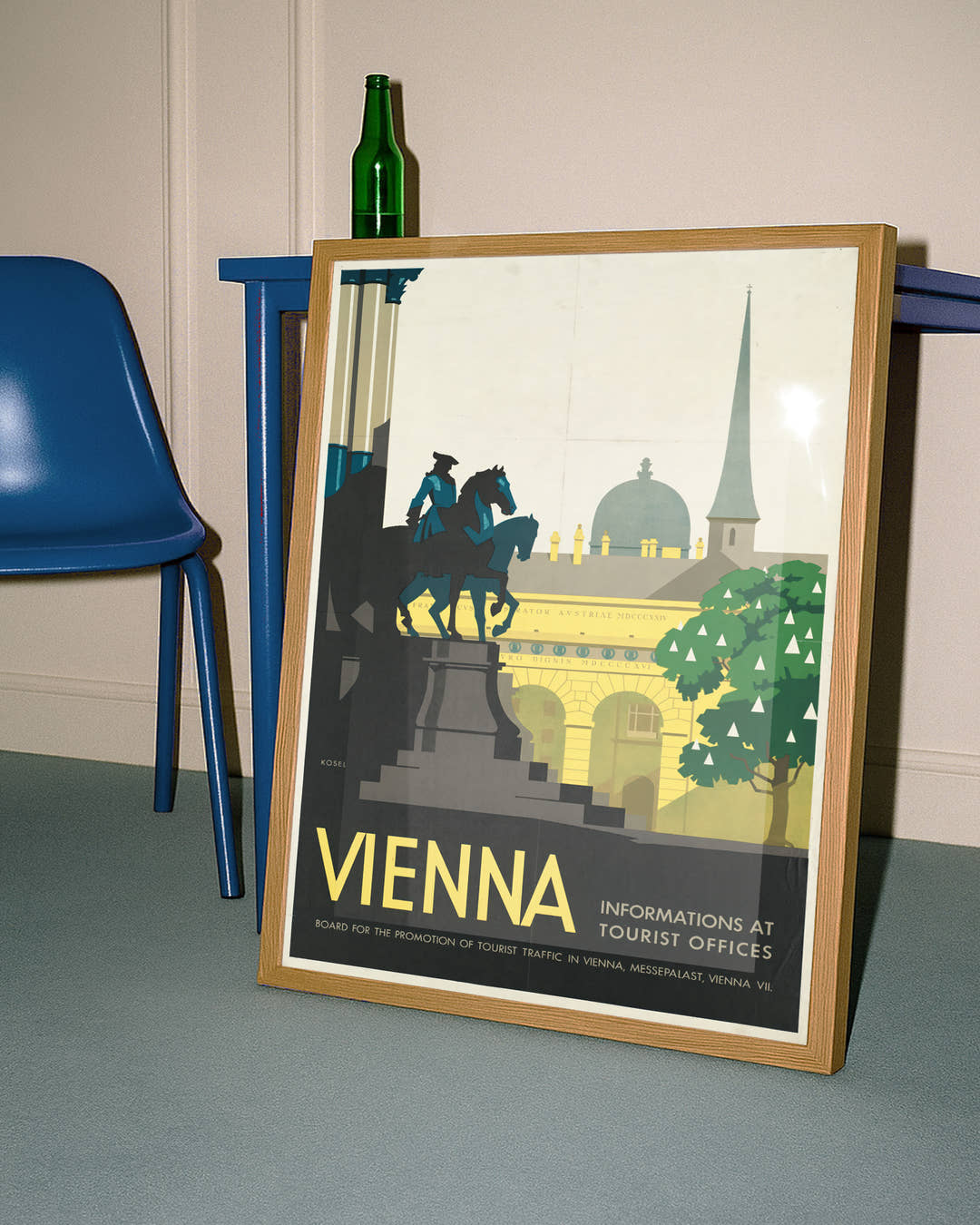 Titel: Vintage Wien Poster – Vienna Österreich Stadt Wandbild Poster – FineArt Wandbild, moderne Kunst &amp; Fine Art Print von Spawnd, handgefertigt &amp; Made in Germany