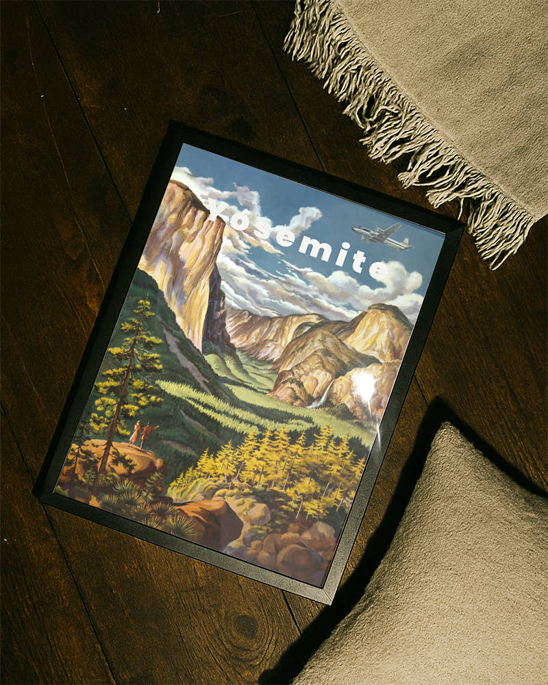 Vintage Yosemite Poster – Yosemite Valley Kalifornien Poster – FineArt Wandbild, moderne Kunst &amp; Fine Art Print von Spawnd, handgefertigt &amp; Made in Germany