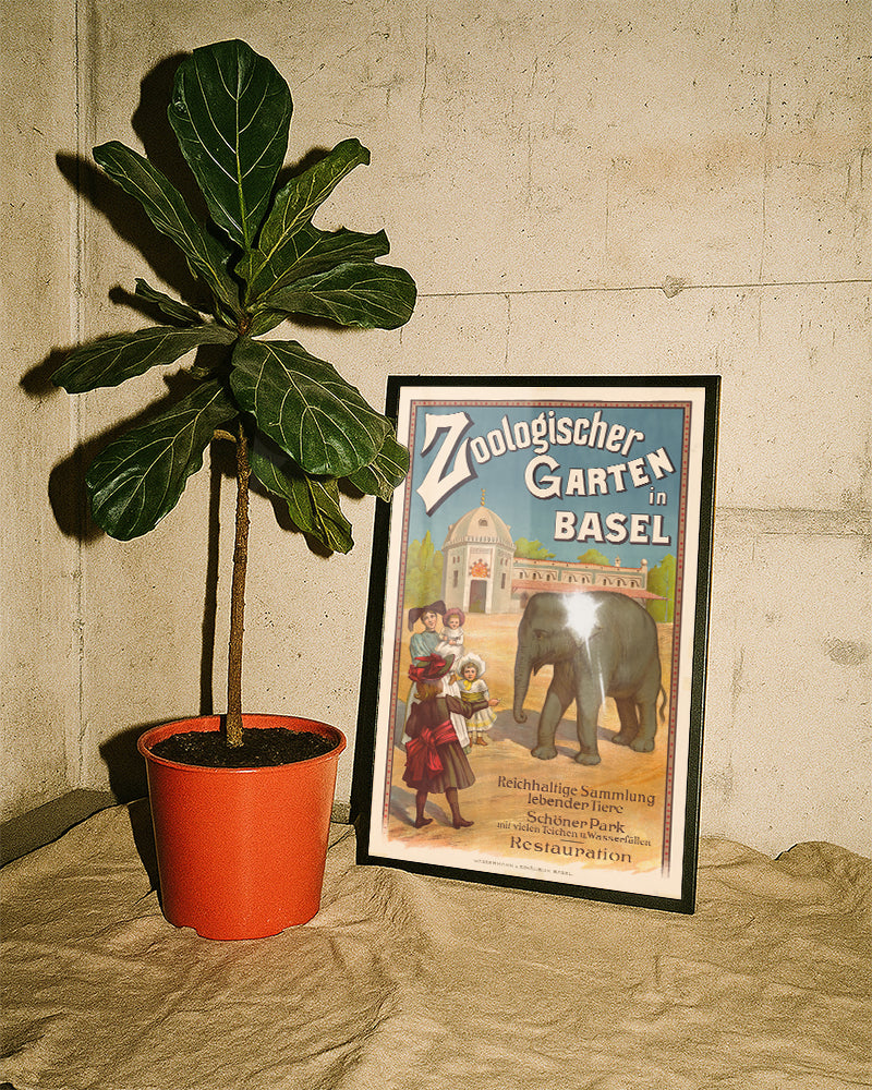 Vintage Zoo Basel Poster – Zoologischer Garten Basel Poster – FineArt Wandbild, moderne Kunst & Fine Art Print von Spawnd, handgefertigt & Made in Germany