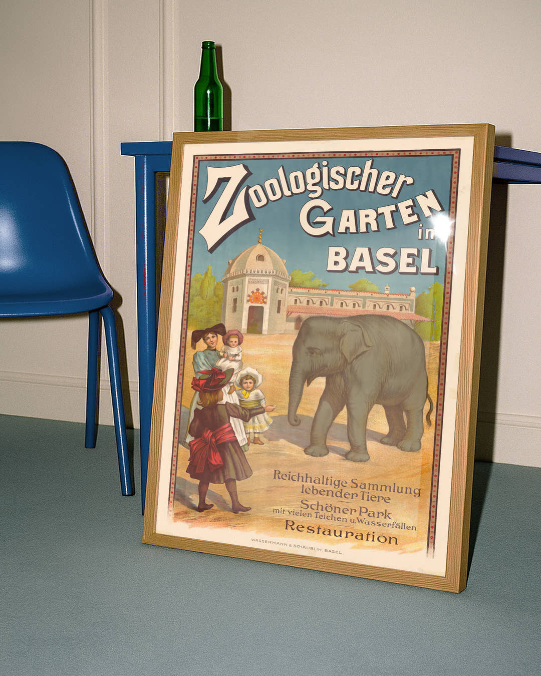 Vintage Zoo Basel Poster – Zoologischer Garten Basel Poster – FineArt Wandbild, moderne Kunst &amp; Fine Art Print von Spawnd, handgefertigt &amp; Made in Germany