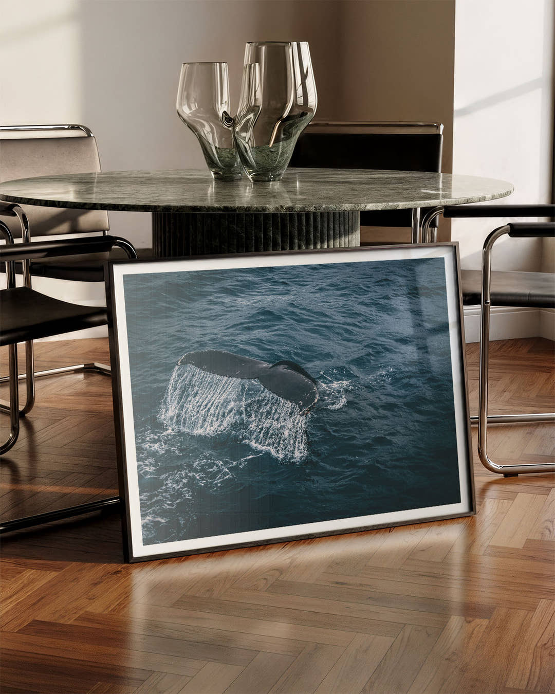 Whale Poster – FineArt Wandbild, moderne Kunst &amp; Fine Art Print von Spawnd, handgefertigt &amp; Made in Germany