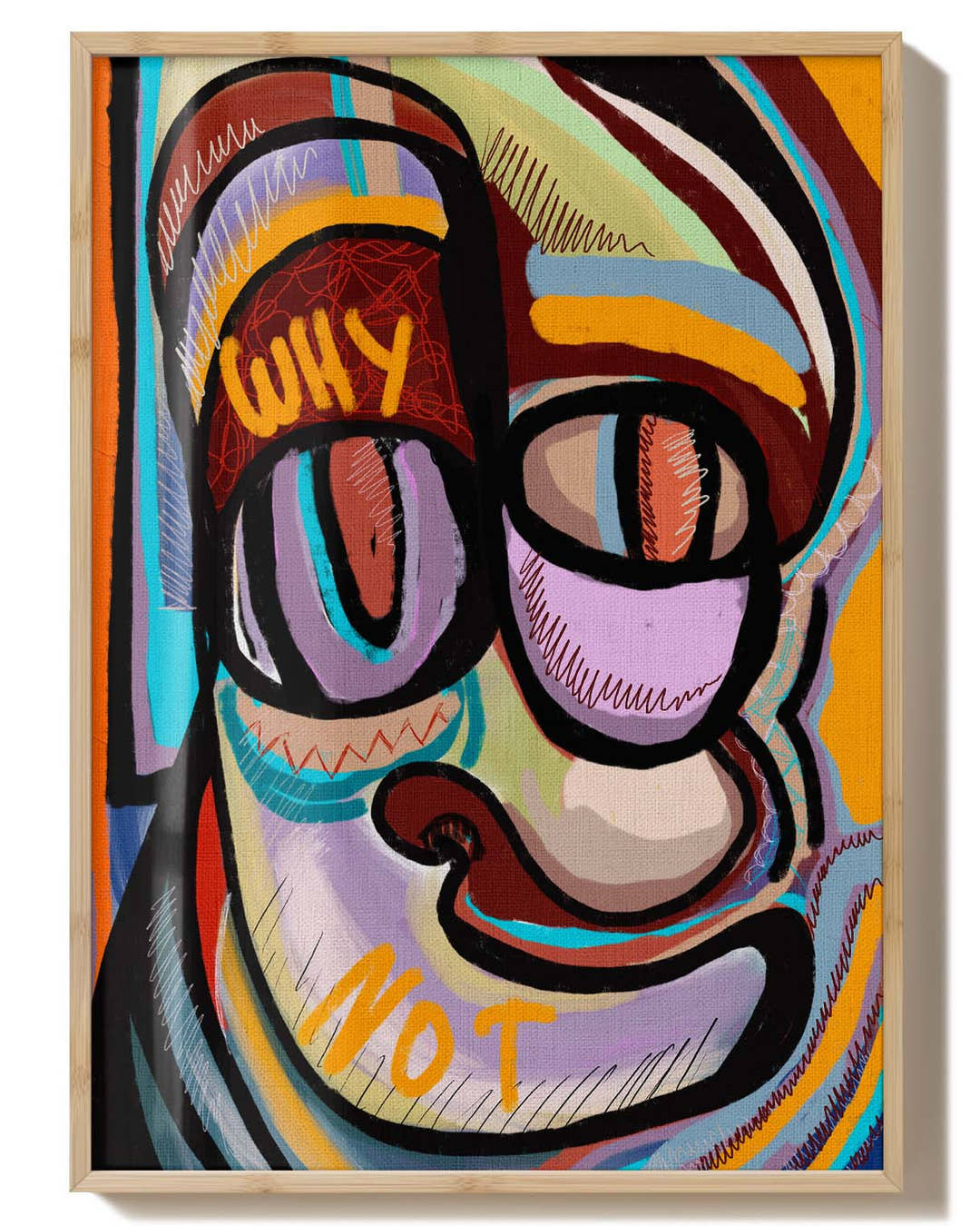Why Not | Expressionistische Illustration Poster Poster – FineArt Wandbild, moderne Kunst &amp; Fine Art Print von Spawnd, handgefertigt &amp; Made in Germany