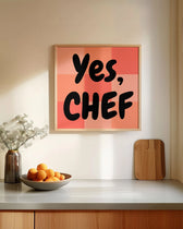 Yes, Chef Poster – FineArt Wandbild, moderne Kunst & Fine Art Print von Spawnd, handgefertigt & Made in Germany