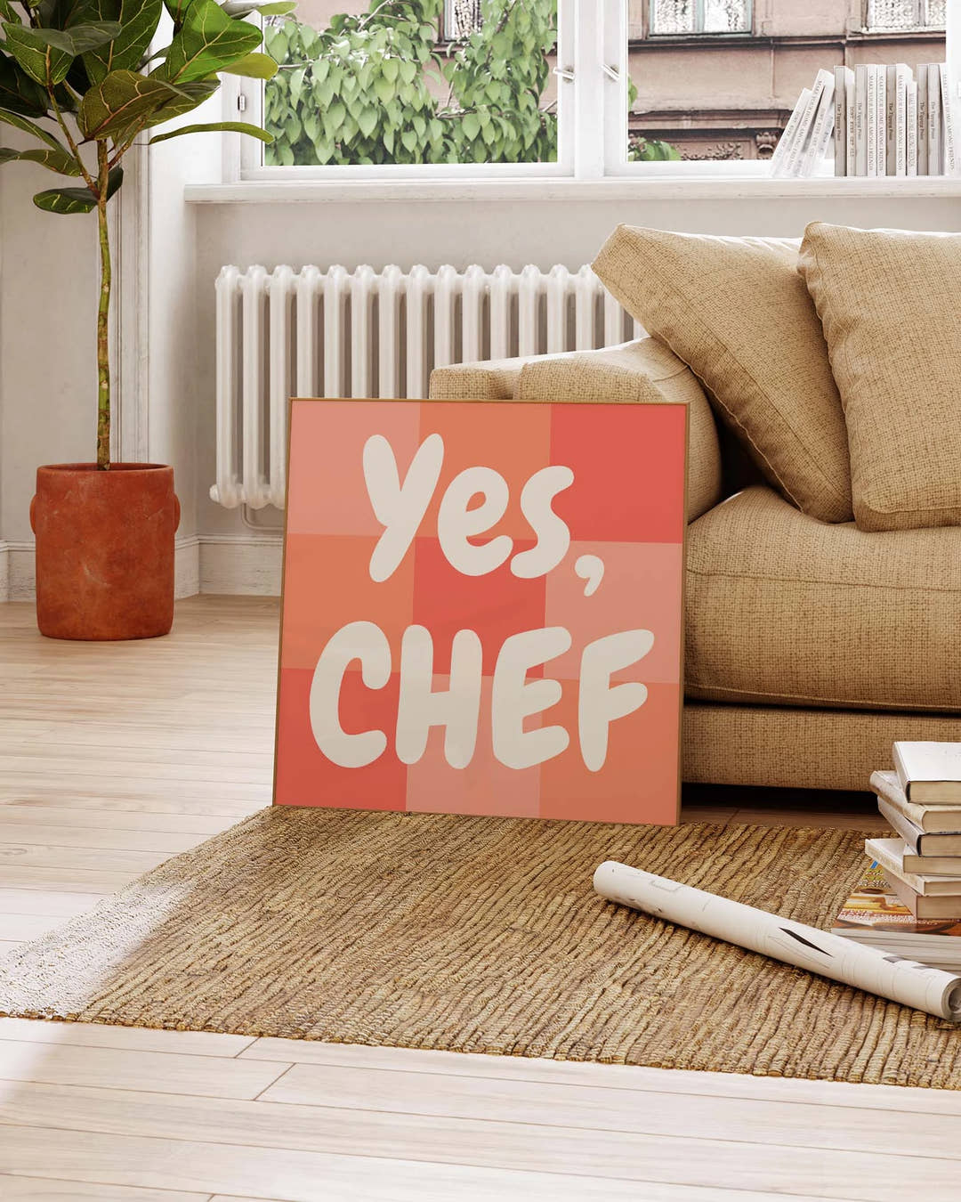 Yes, Chef Poster – FineArt Wandbild, moderne Kunst &amp; Fine Art Print von Spawnd, handgefertigt &amp; Made in Germany