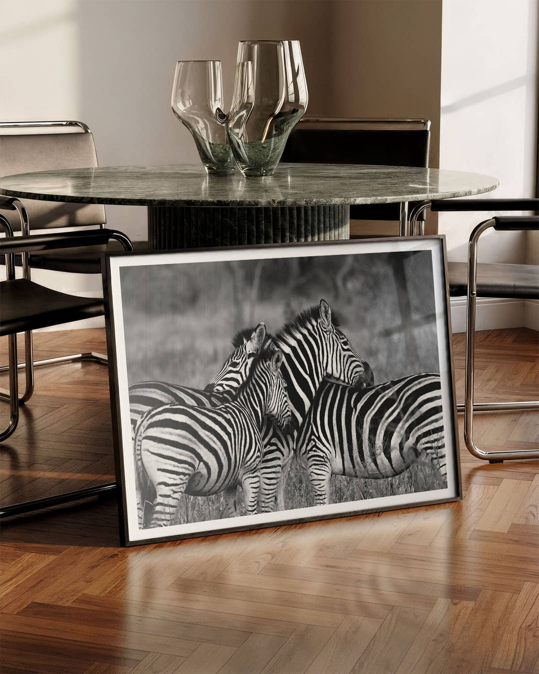 Zebra Poster – FineArt Wandbild, moderne Kunst &amp; Fine Art Print von Spawnd, handgefertigt &amp; Made in Germany